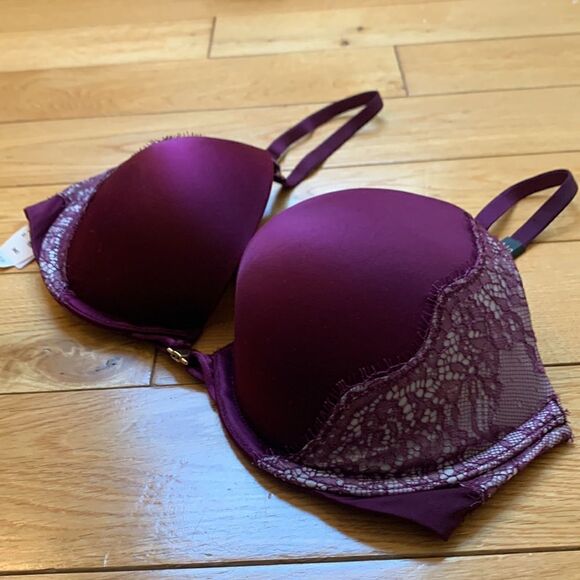 2015 NWT Victoria’s secret Very Sexy Plunge 34 C maroon lace, crisscross back - Picture 3 of 12